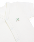 Load image into Gallery viewer, [키티카테] 100% 오가닉 신생아 버튼 반팔 바디슈트 우주복 에크루 78760

